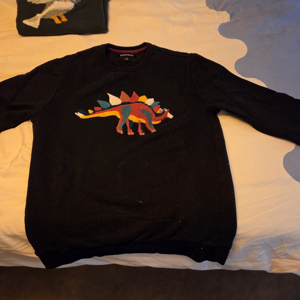 Bonobos Black Dinosaur Crewneck Sweater - Picture 2 of 3